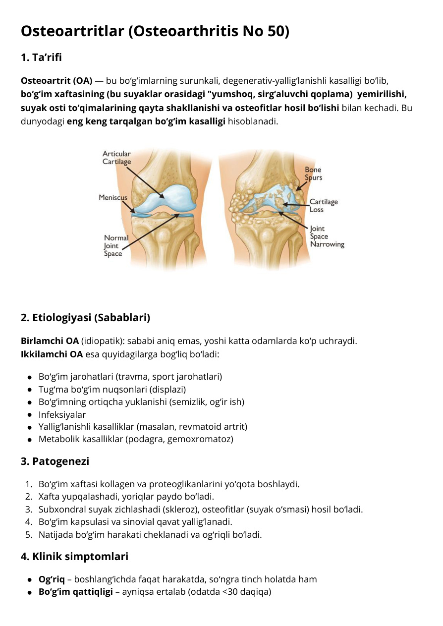 Osteoartritlar