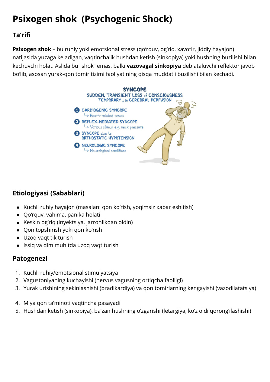 Psixogen shok